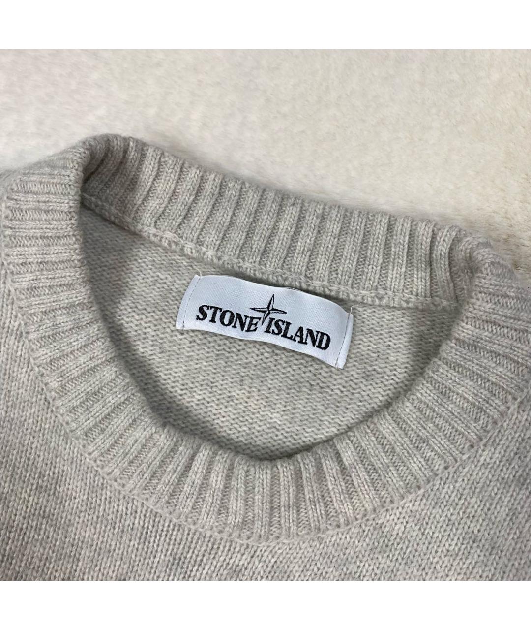 STONE ISLAND Серый шерстяной джемпер / свитер, фото 3
