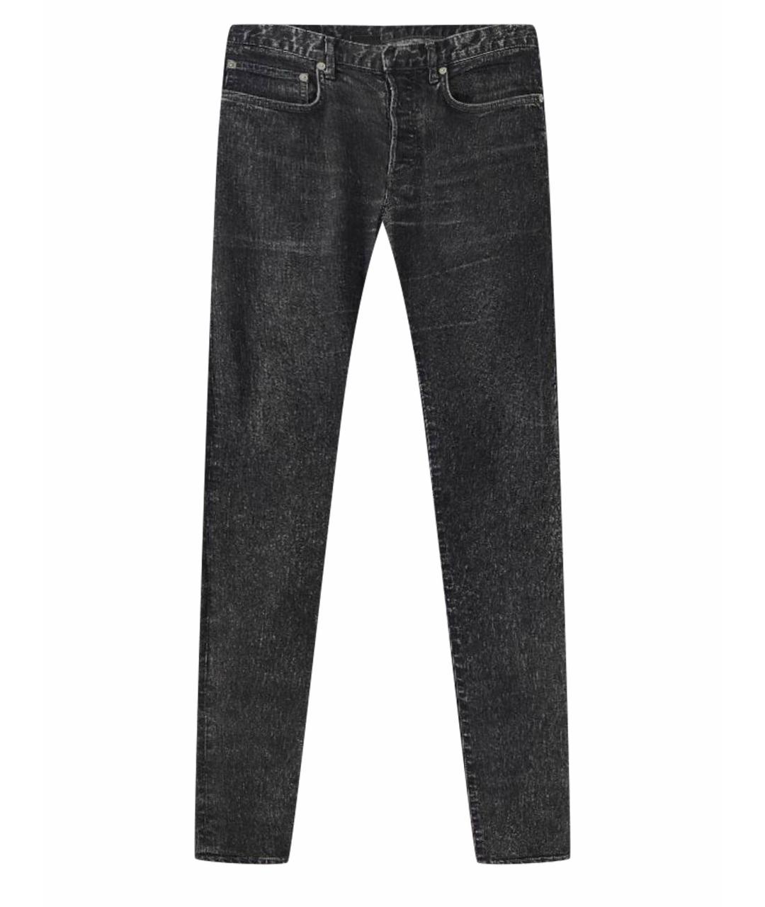 DIOR HOMME Антрацитовые хлопко-эластановые прямые джинсы, фото 1
