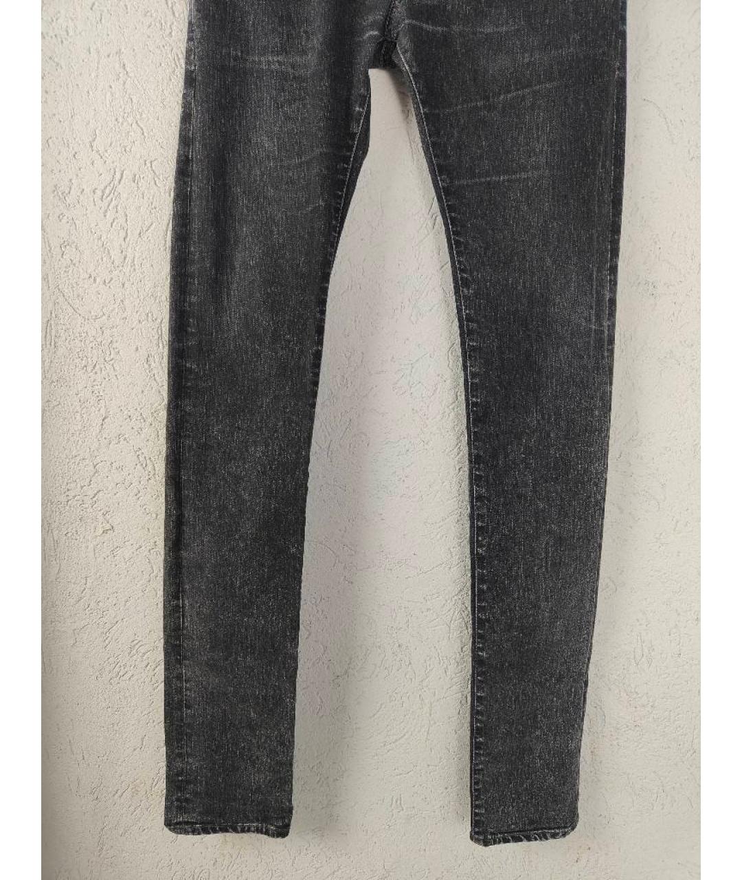 DIOR HOMME Антрацитовые хлопко-эластановые прямые джинсы, фото 3