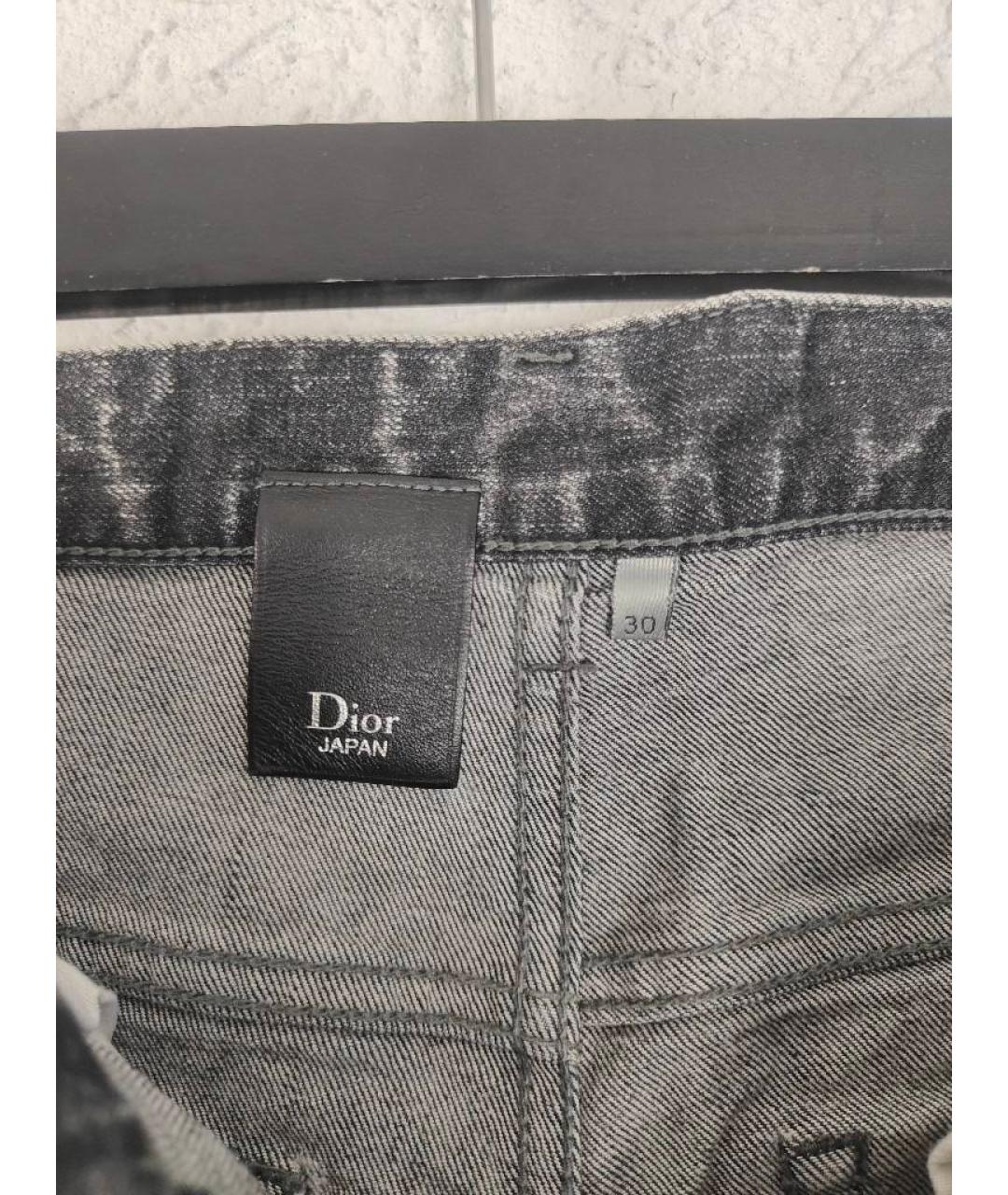 DIOR HOMME Антрацитовые хлопко-эластановые прямые джинсы, фото 7