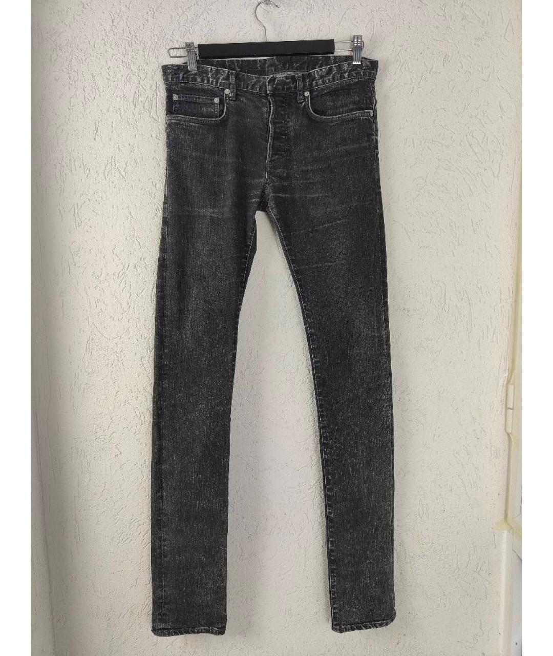 DIOR HOMME Антрацитовые хлопко-эластановые прямые джинсы, фото 10