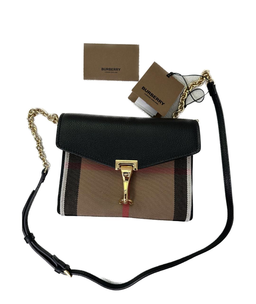 BURBERRY Черная кожаная сумка через плечо, фото 7