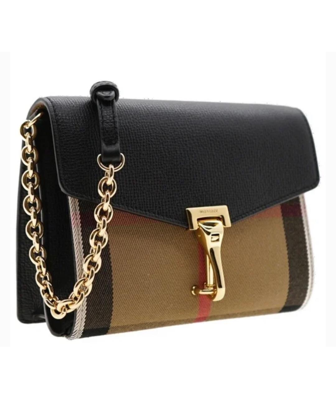 BURBERRY Черная кожаная сумка через плечо, фото 2