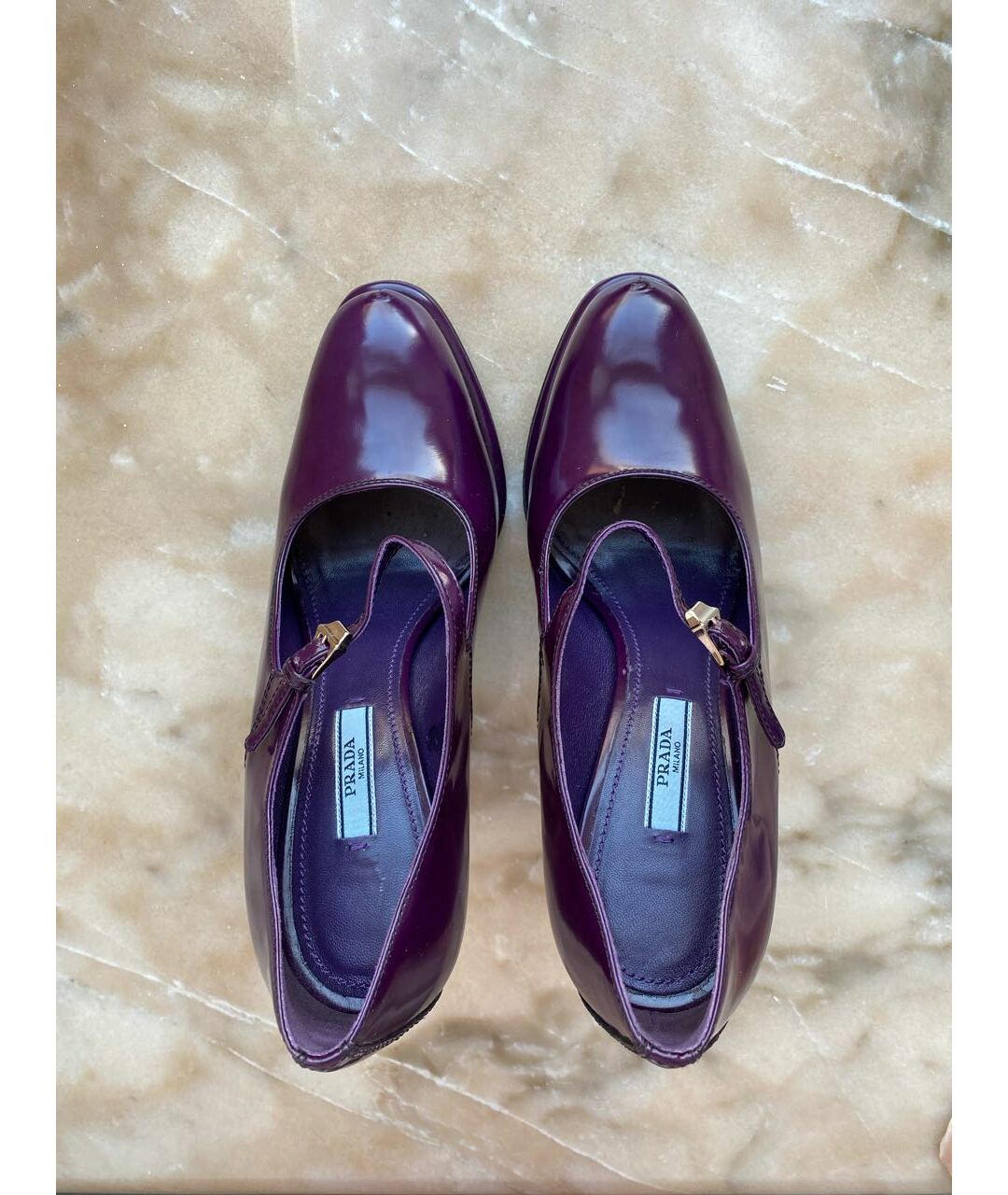 PRADA Фиолетовые кожаные туфли, фото 3