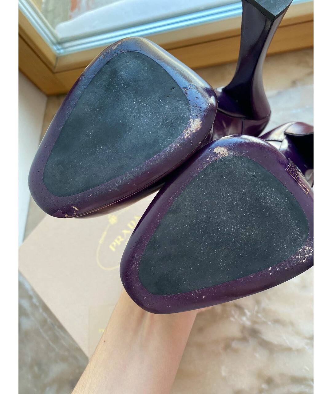 PRADA Фиолетовые кожаные туфли, фото 6