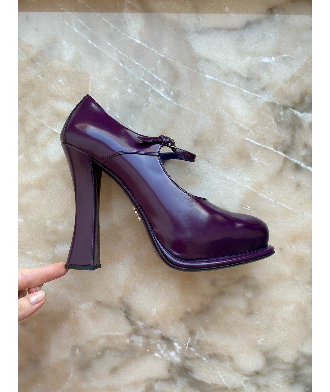 PRADA Фиолетовые кожаные туфли, фото 8