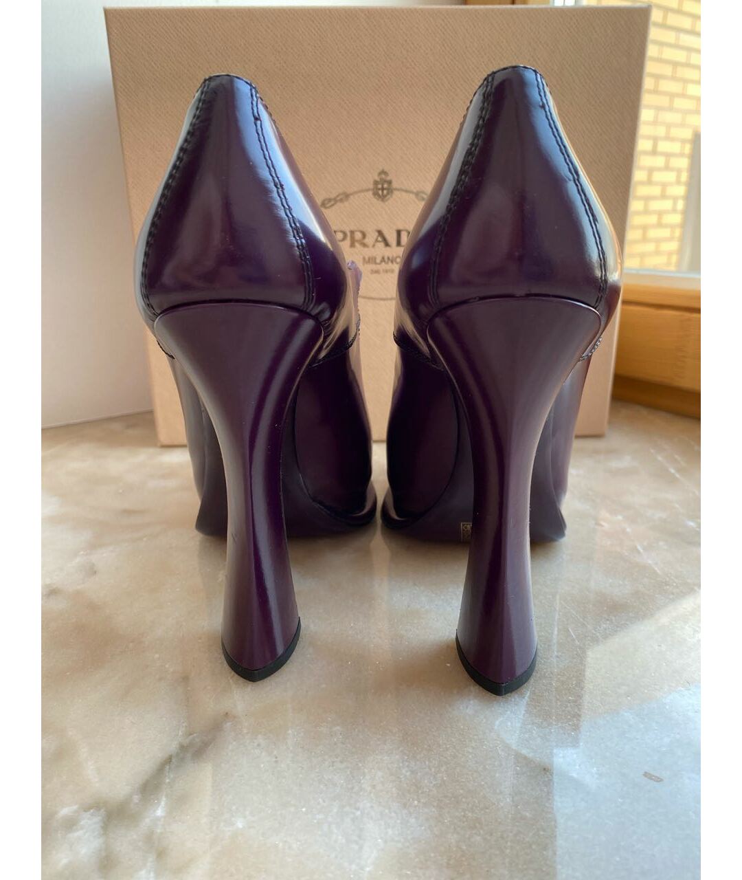 PRADA Фиолетовые кожаные туфли, фото 4