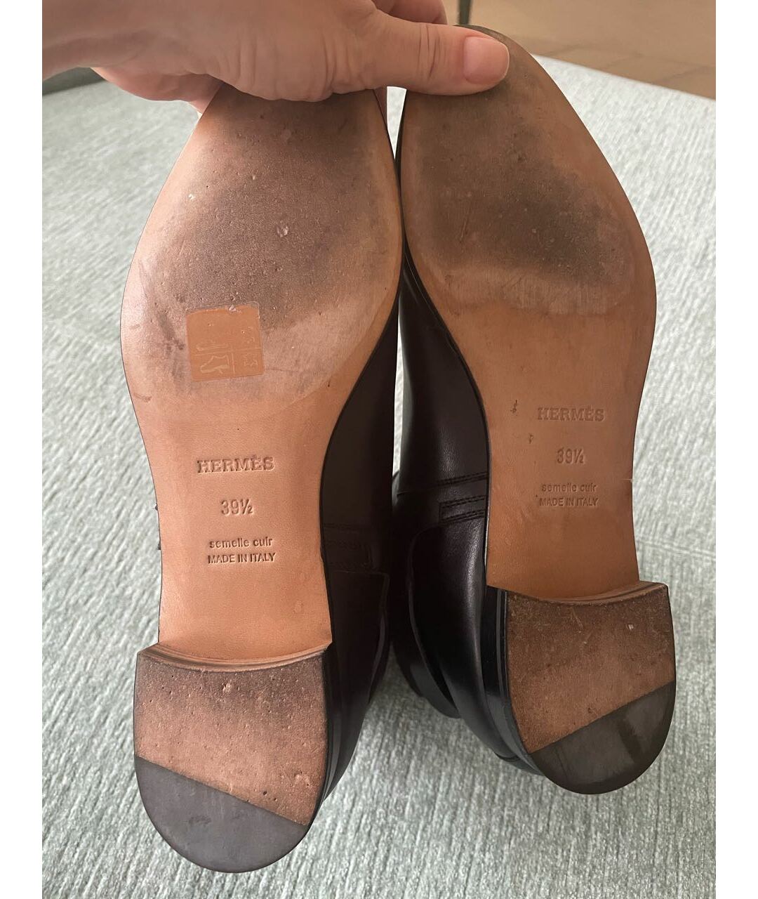 HERMES PRE-OWNED Черные кожаные ботинки, фото 5