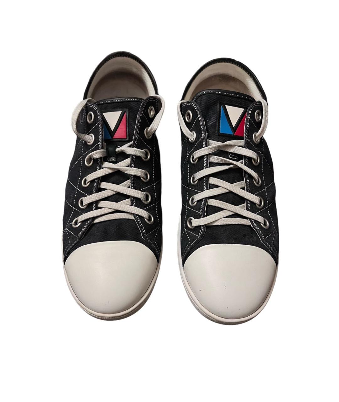 LOUIS VUITTON Синие текстильные низкие кроссовки / кеды, фото 2