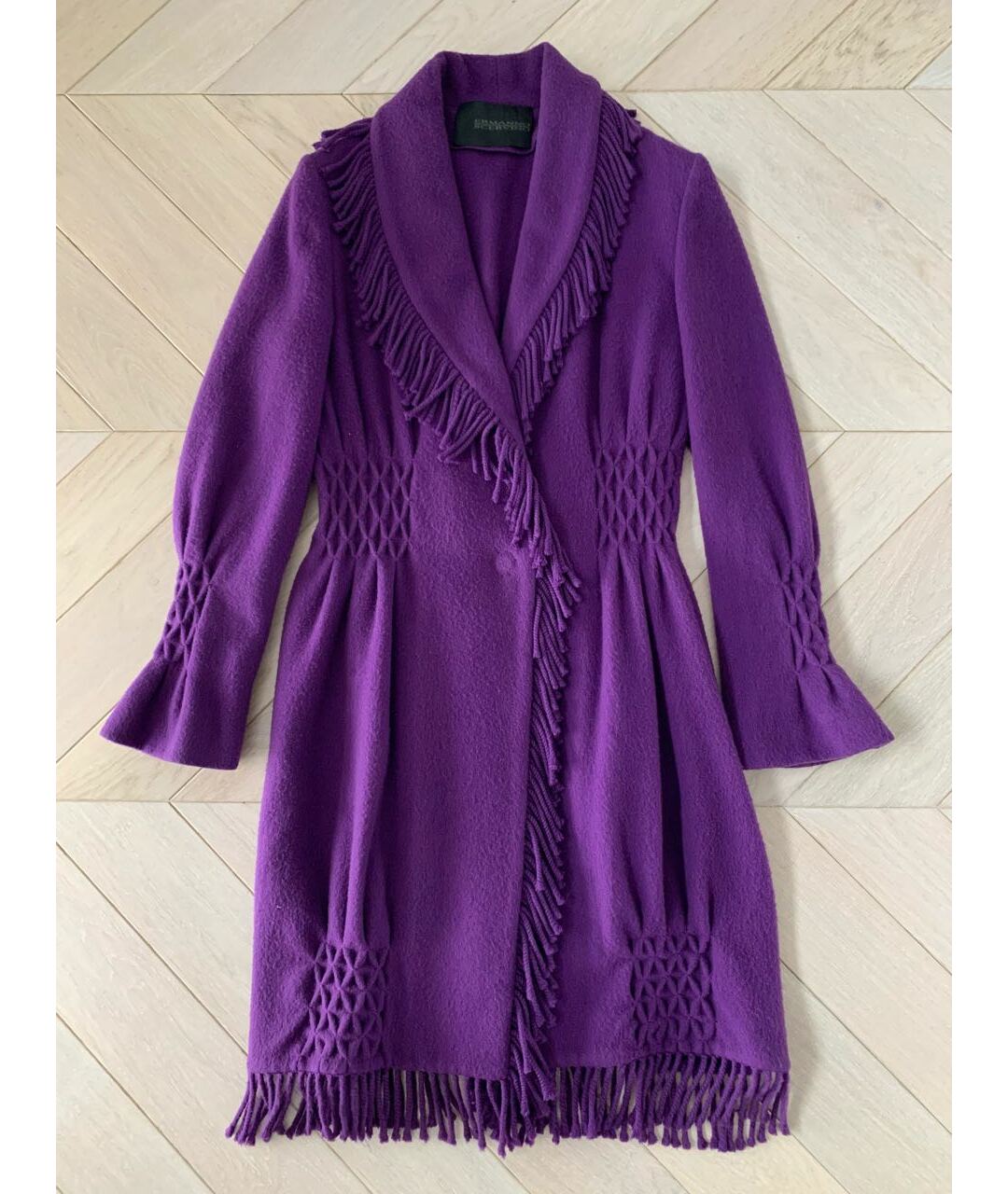 ERMANNO SCERVINO Фиолетовое шерстяное пальто, фото 7