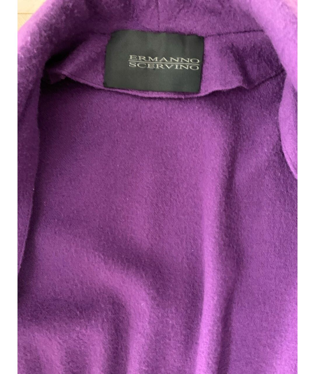 ERMANNO SCERVINO Фиолетовое шерстяное пальто, фото 3