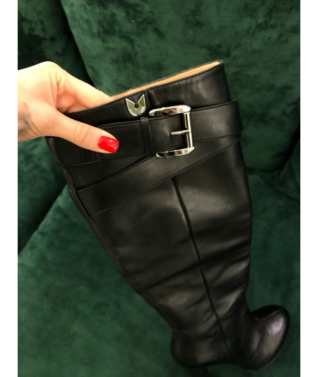 GIANFRANCO FERRE Черные кожаные сапоги, фото 4