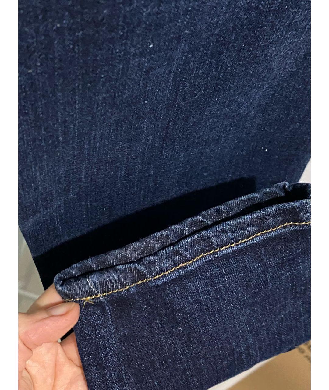ROBERTO CAVALLI Темно-синие хлопко-эластановые джинсы слим, фото 7