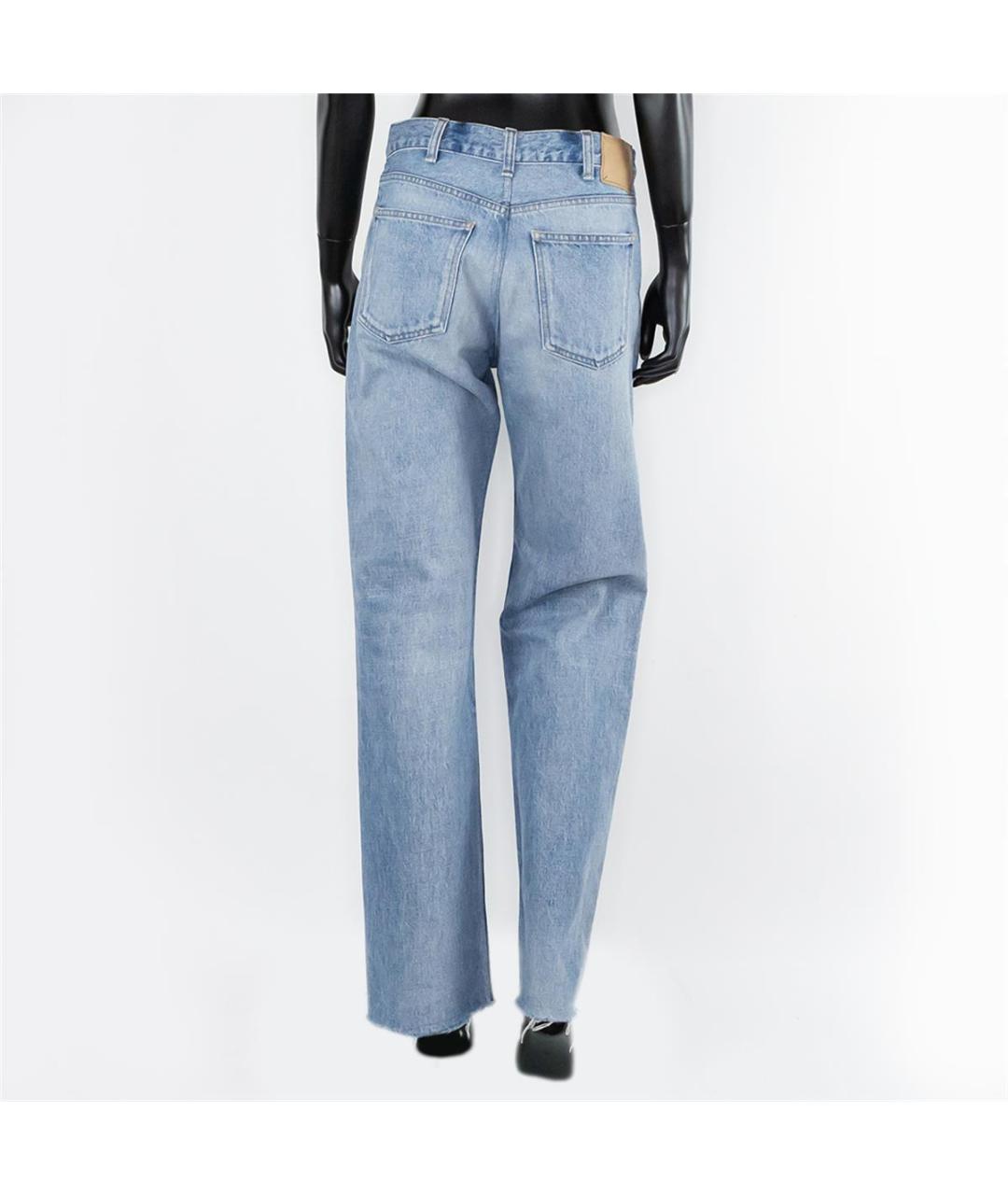 CELINE Голубые хлопковые прямые джинсы, фото 3
