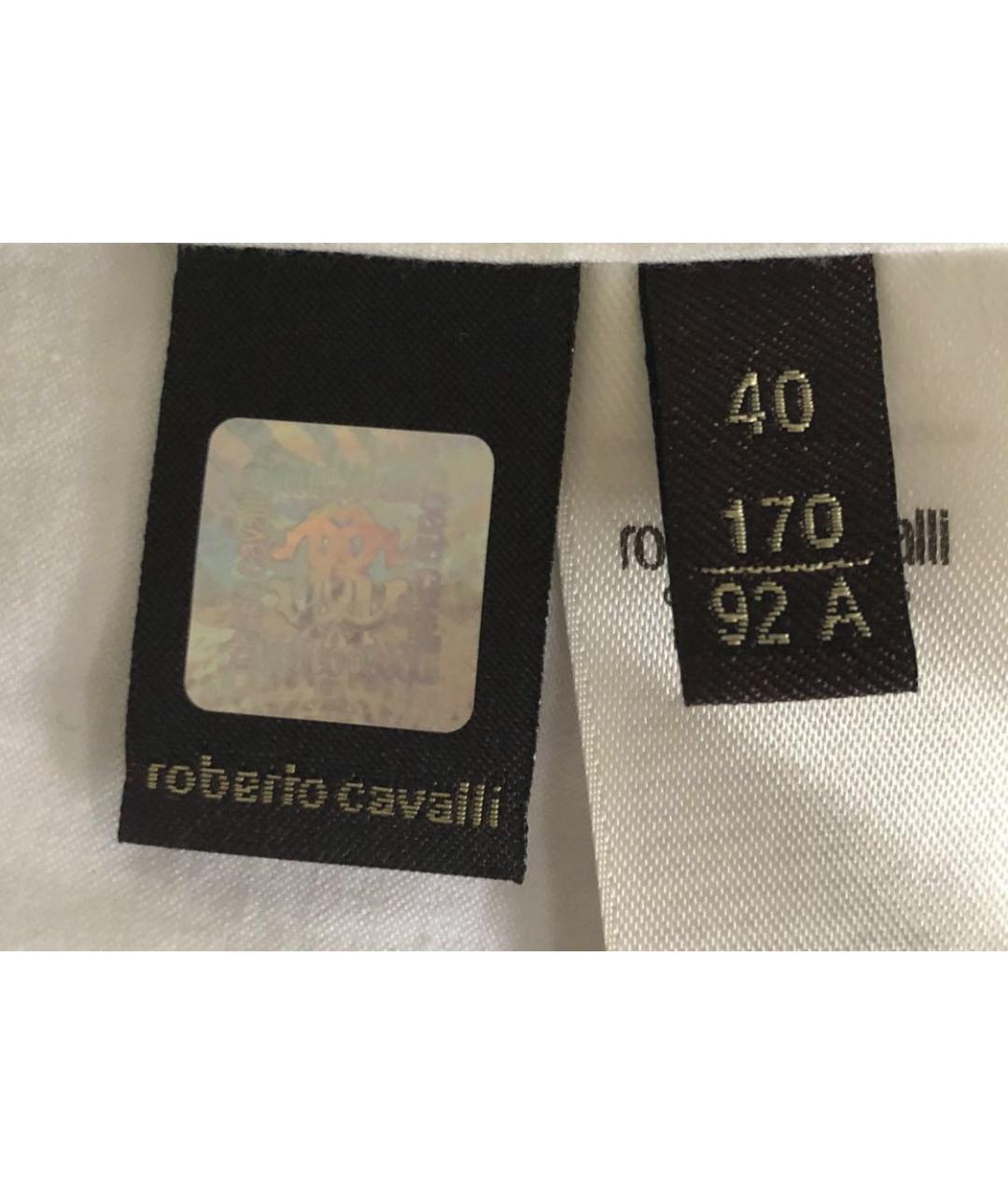 ROBERTO CAVALLI Белое хлопковое повседневное платье, фото 5