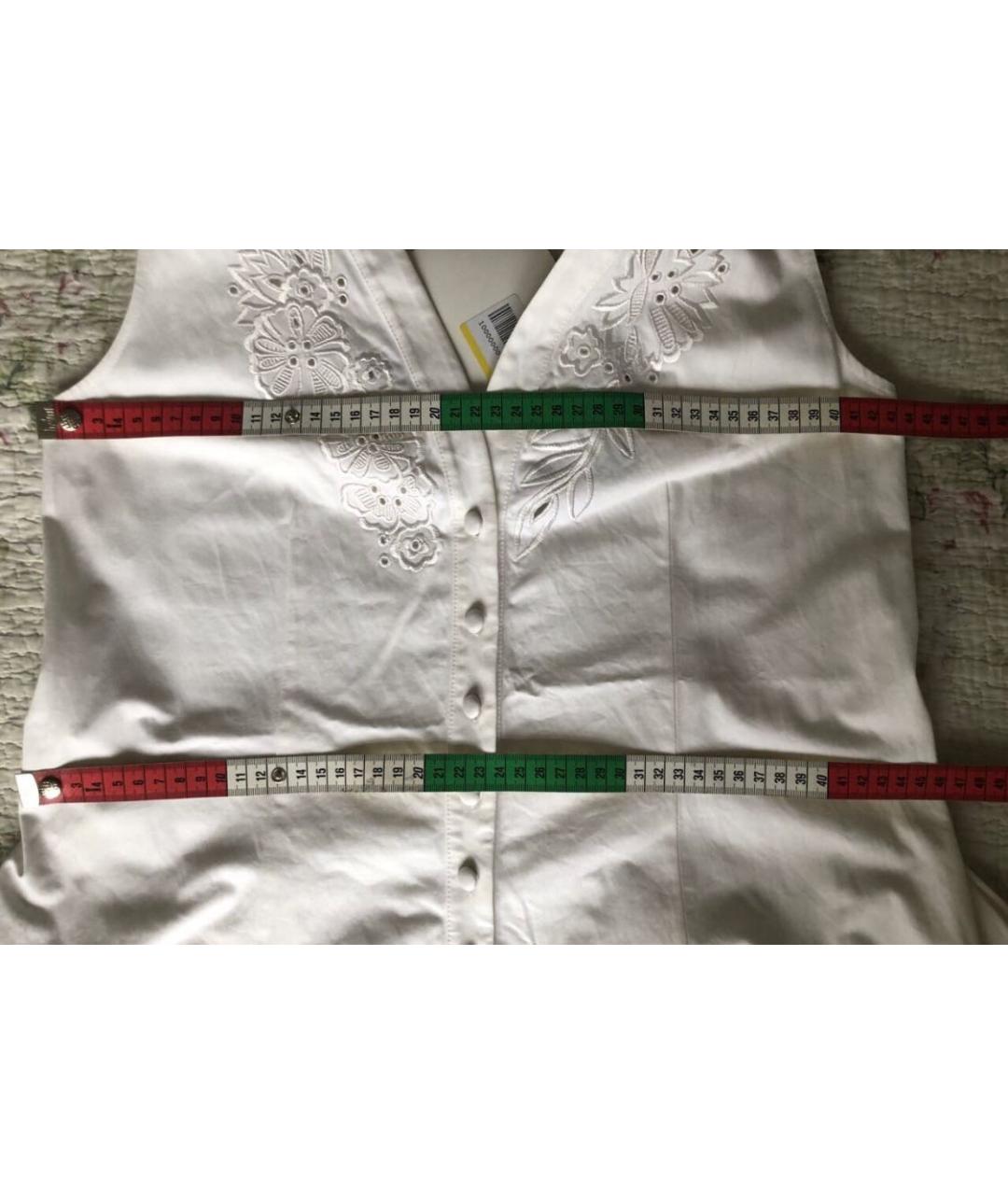 ROBERTO CAVALLI Белое хлопковое повседневное платье, фото 8