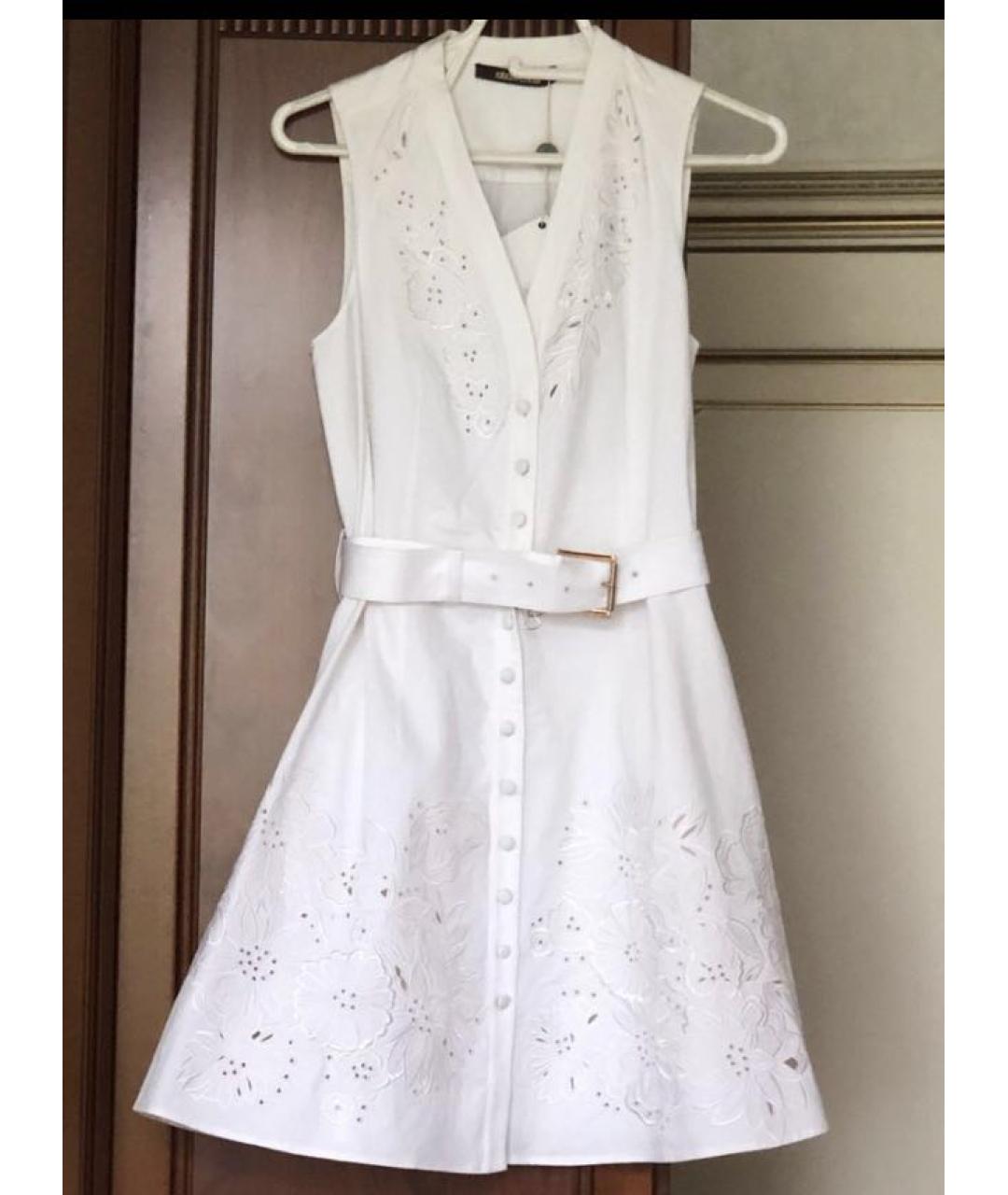 ROBERTO CAVALLI Белое хлопковое повседневное платье, фото 9