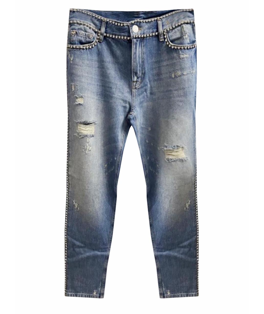 TWIN-SET Голубые хлопковые прямые джинсы, фото 1