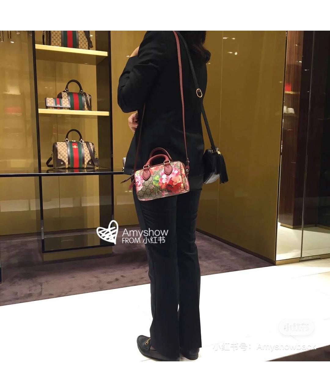 GUCCI Бежевая кожаная сумка с короткими ручками, фото 6