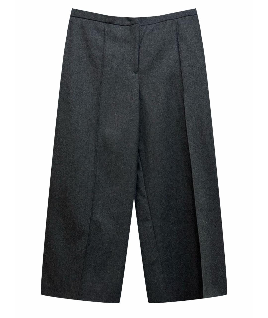 JIL SANDER Антрацитовые шерстяные брюки широкие, фото 1
