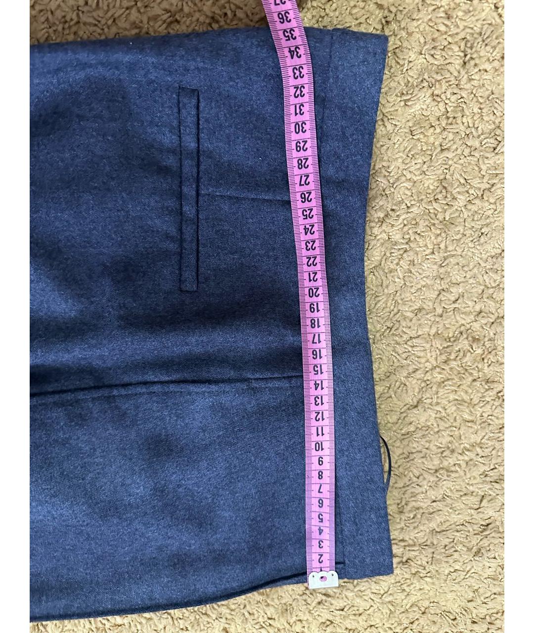 JIL SANDER Антрацитовые шерстяные брюки широкие, фото 6