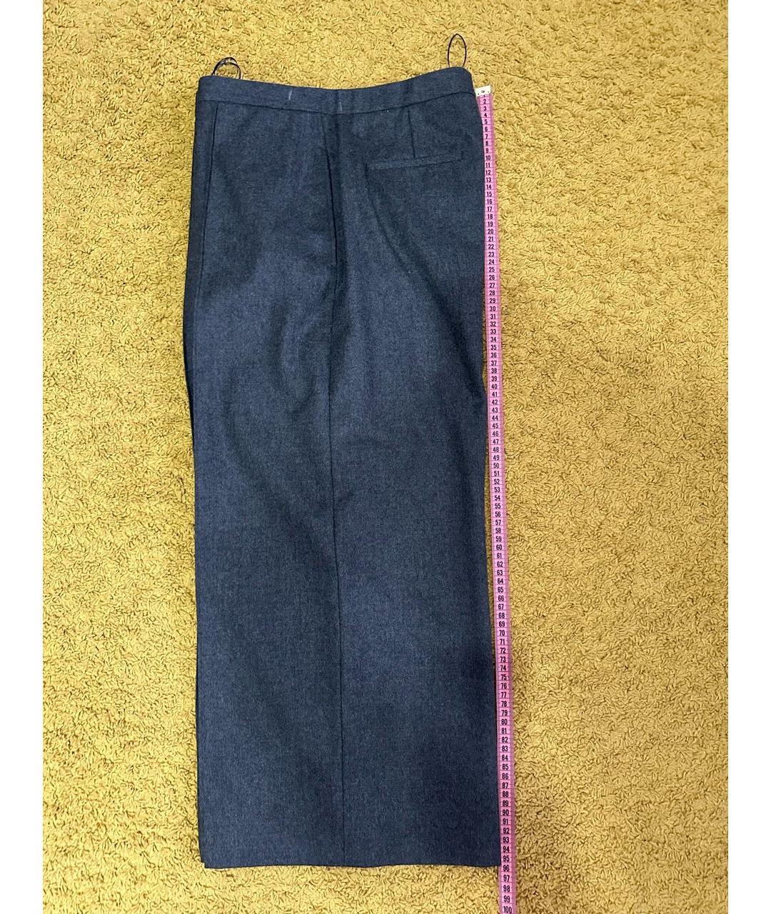JIL SANDER Антрацитовые шерстяные брюки широкие, фото 8
