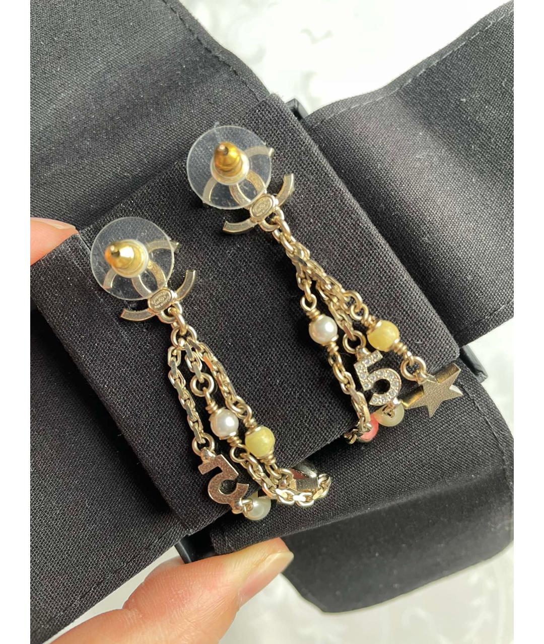 CHANEL Золотые серьги, фото 2