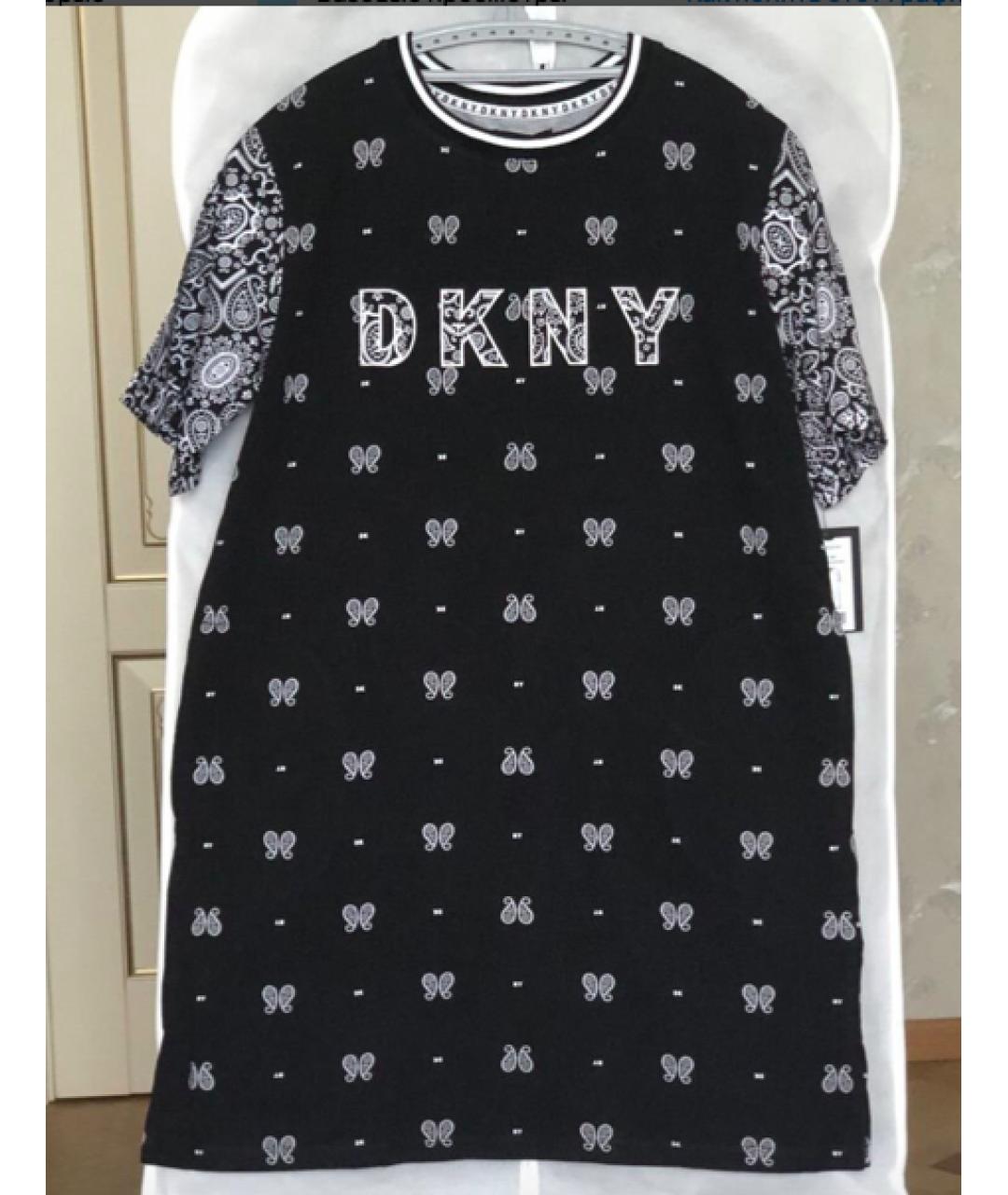 DKNY Черное хлопковое повседневное платье, фото 3