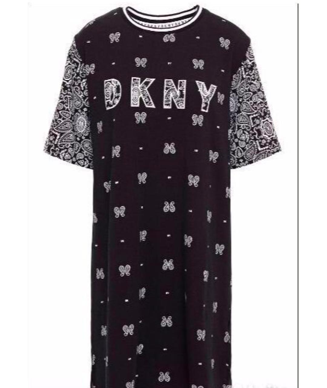 DKNY Черное хлопковое повседневное платье, фото 9