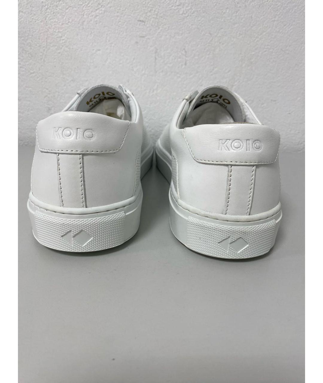 KOIO Белые кожаные низкие кроссовки / кеды, фото 4