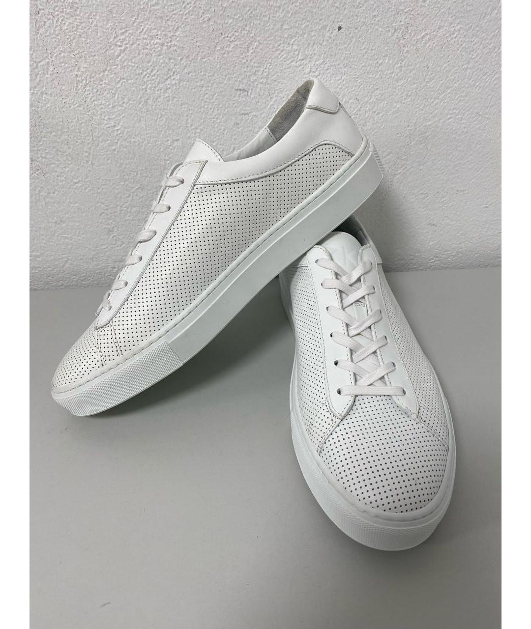 KOIO Белые кожаные низкие кроссовки / кеды, фото 7