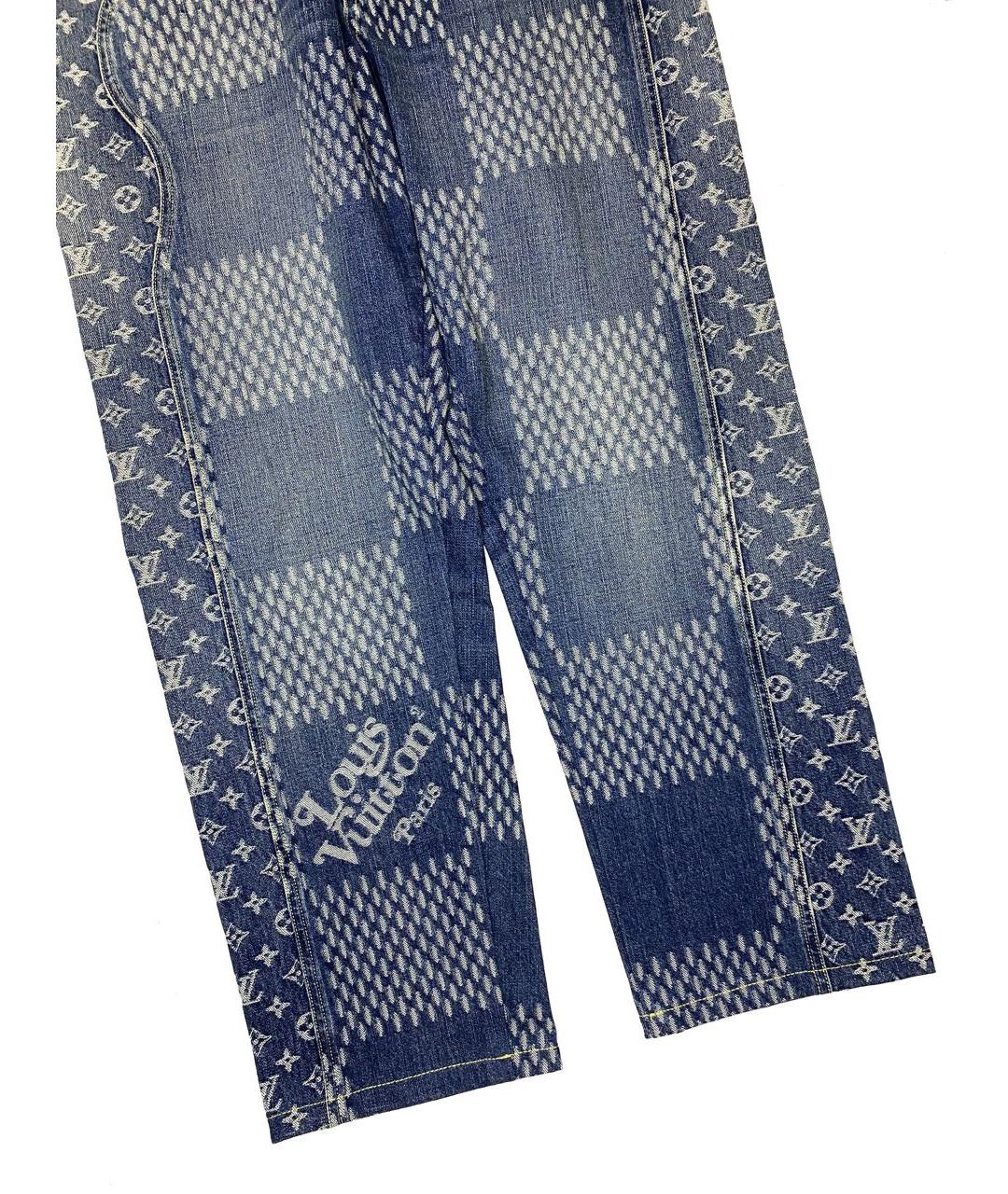 LOUIS VUITTON Синие хлопковые прямые джинсы, фото 4