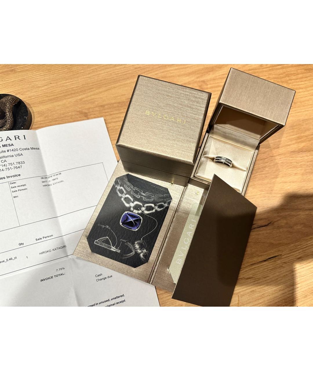 BVLGARI Серебряное кольцо из белого золота, фото 5