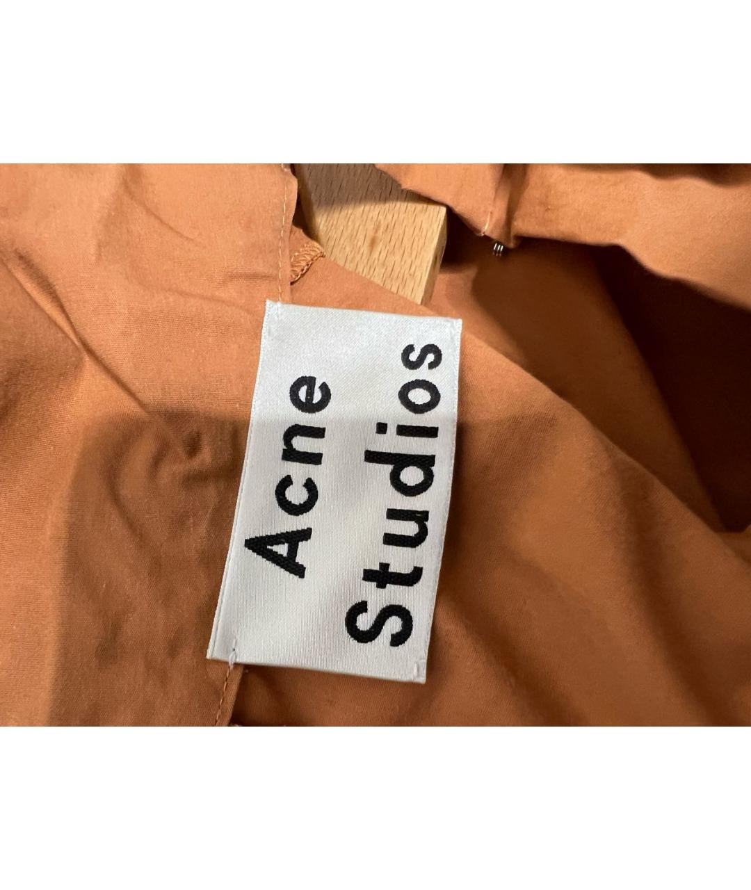 ACNE STUDIOS Оранжевое хлопко-эластановое повседневное платье, фото 4