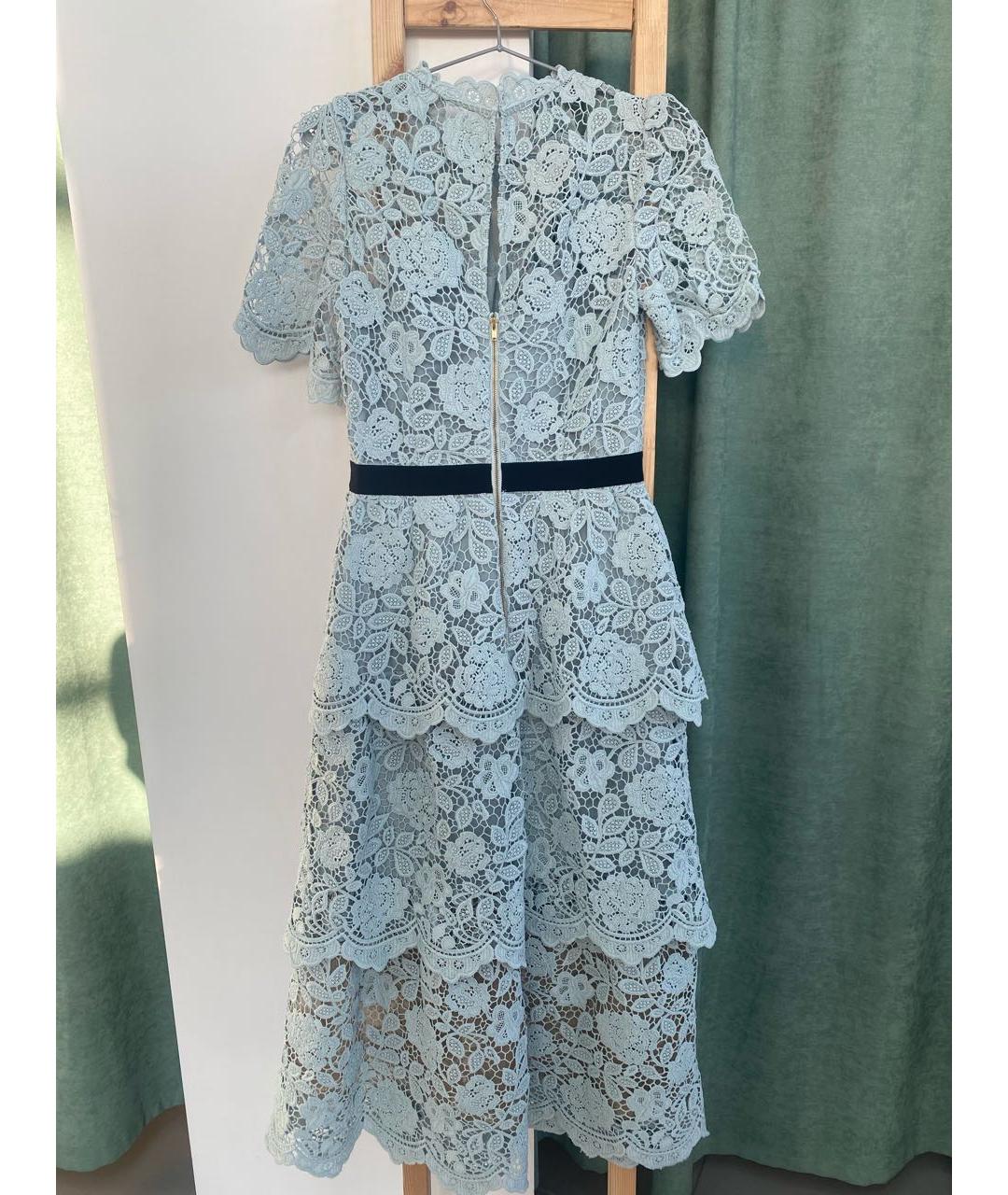 SELF-PORTRAIT Бирюзовое полиэстеровое коктейльное платье, фото 2