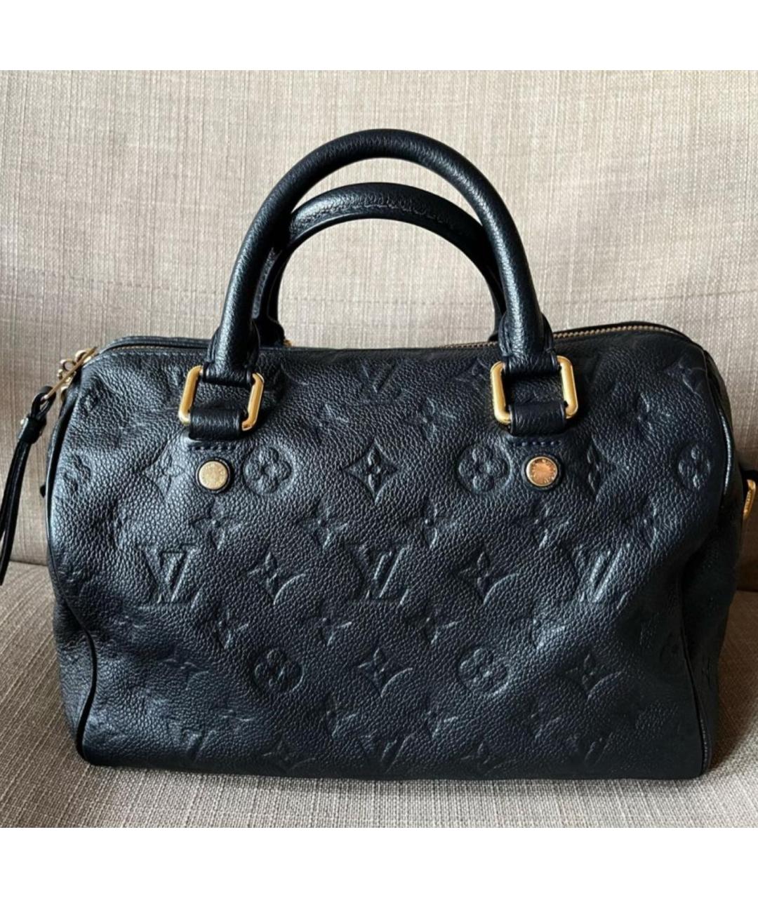 LOUIS VUITTON Темно-синяя кожаная сумка с короткими ручками, фото 9