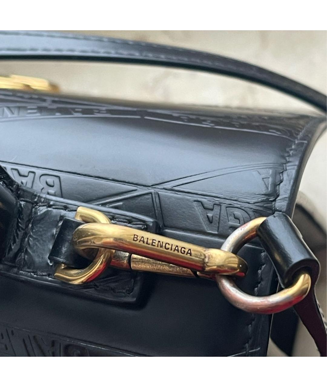 BALENCIAGA Черная кожаная сумка с короткими ручками, фото 5
