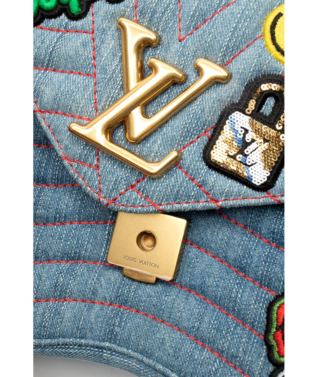 LOUIS VUITTON Голубая деним сумка через плечо, фото 5
