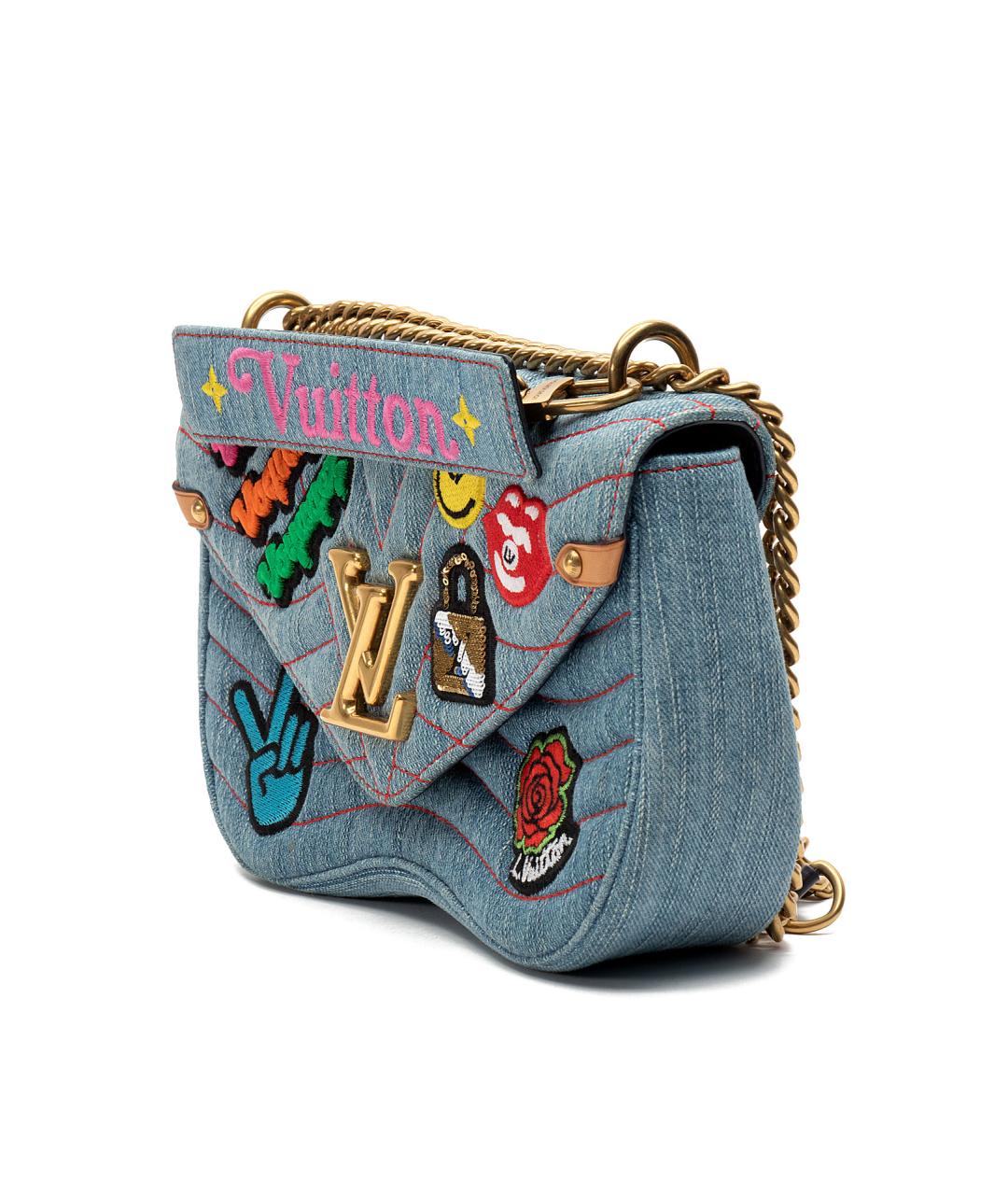 LOUIS VUITTON Голубая деним сумка через плечо, фото 2