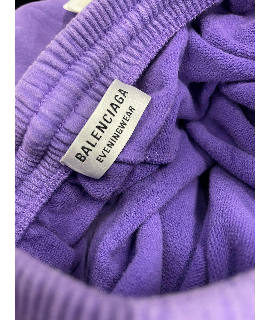 BALENCIAGA Фиолетовые хлопковые брюки широкие, фото 8