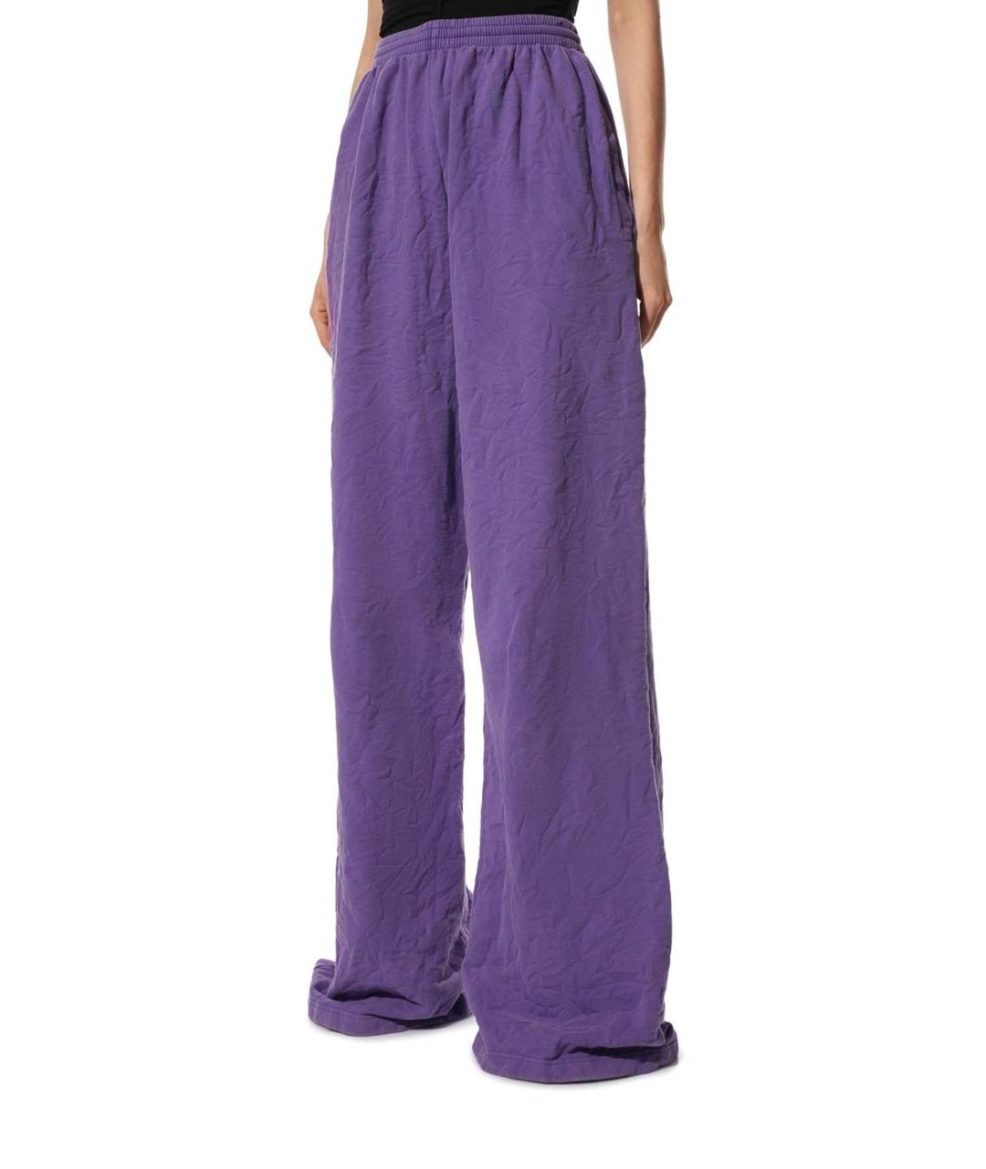BALENCIAGA Фиолетовые хлопковые брюки широкие, фото 3