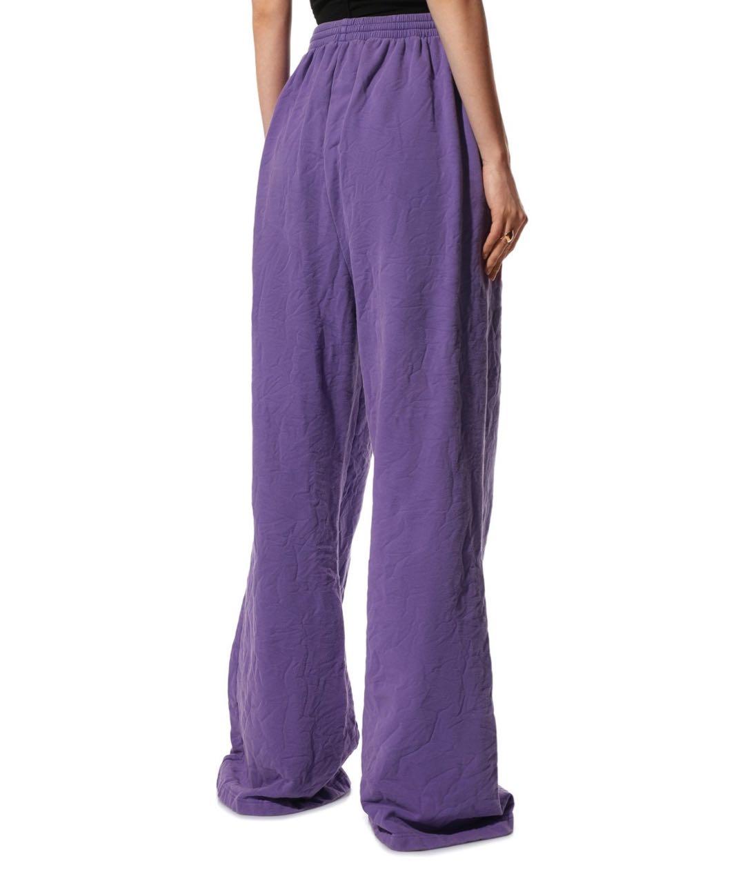 BALENCIAGA Фиолетовые хлопковые брюки широкие, фото 4