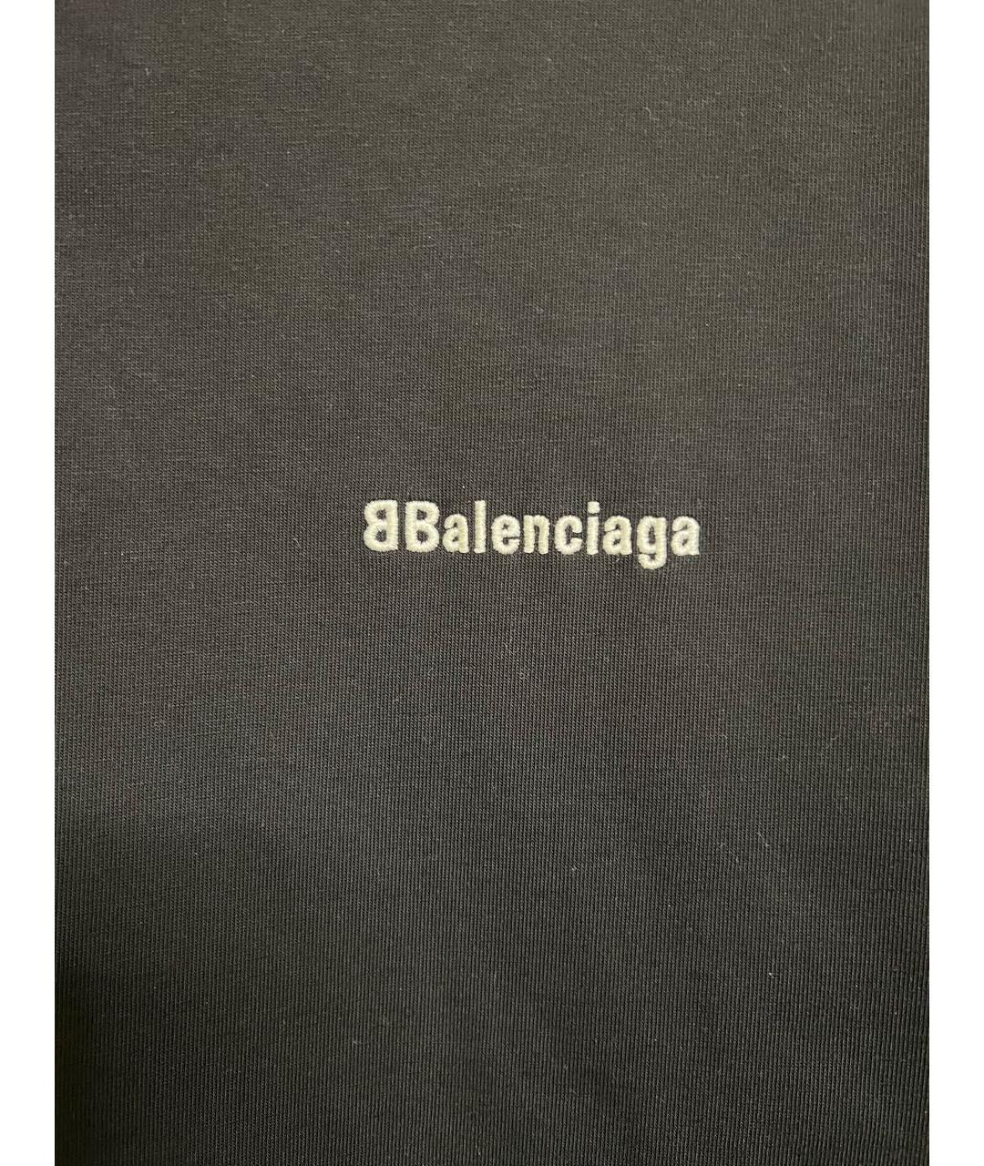 BALENCIAGA Черная хлопковая футболка, фото 4