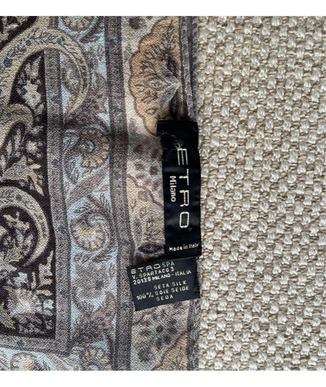 ETRO Голубой шелковый платок, фото 2