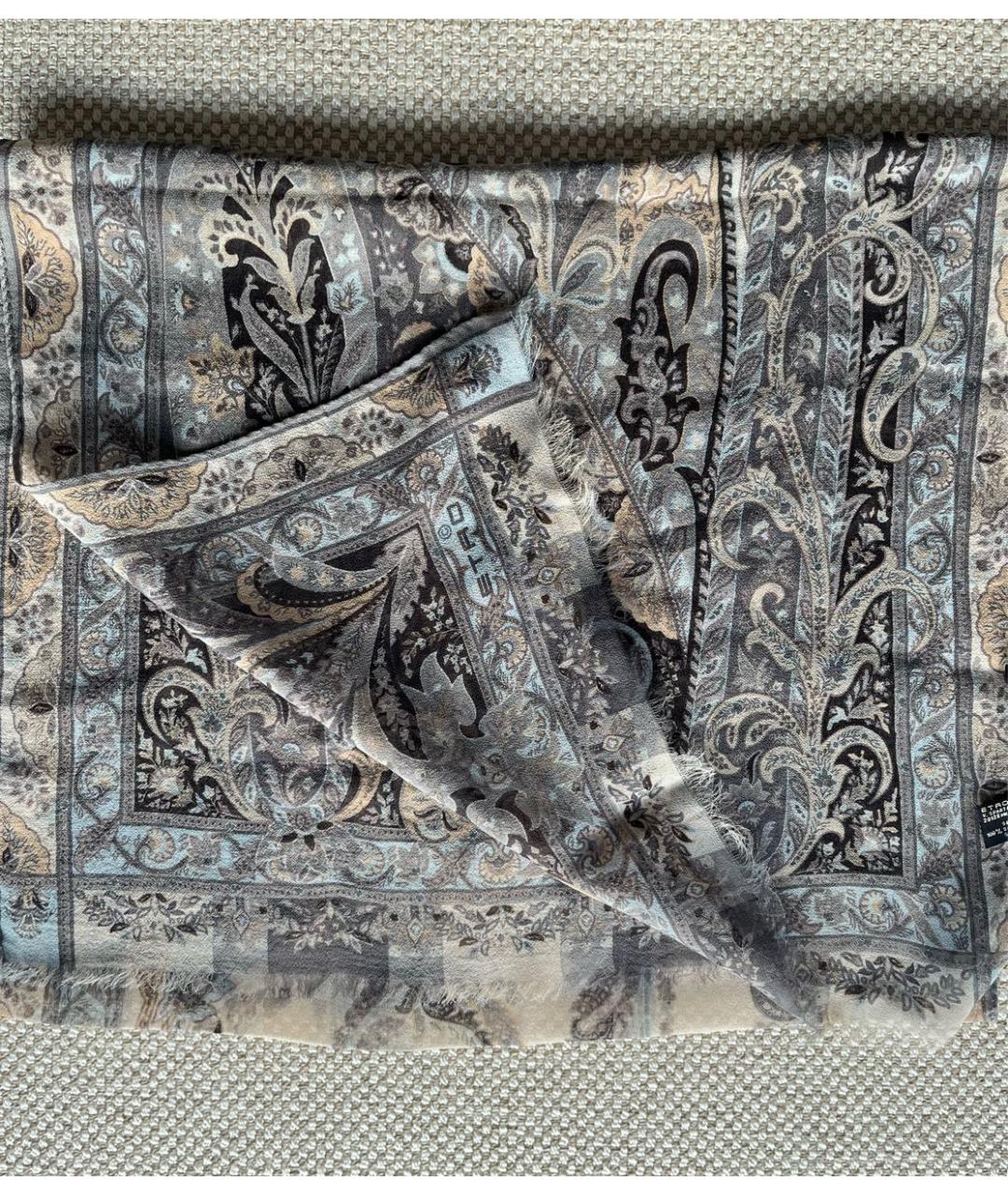 ETRO Голубой шелковый платок, фото 6