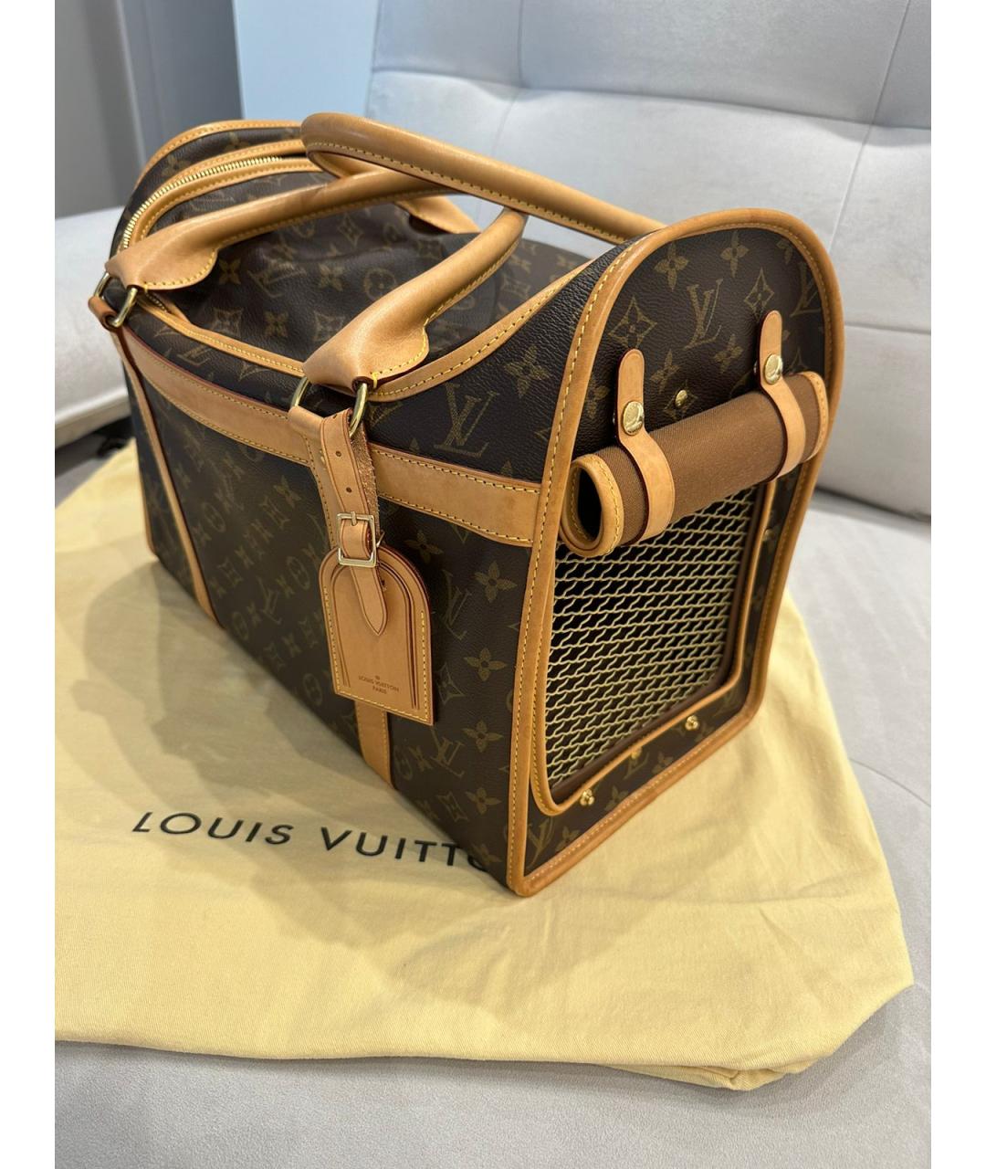 LOUIS VUITTON Коричневая кожаная дорожная/спортивная сумка, фото 2