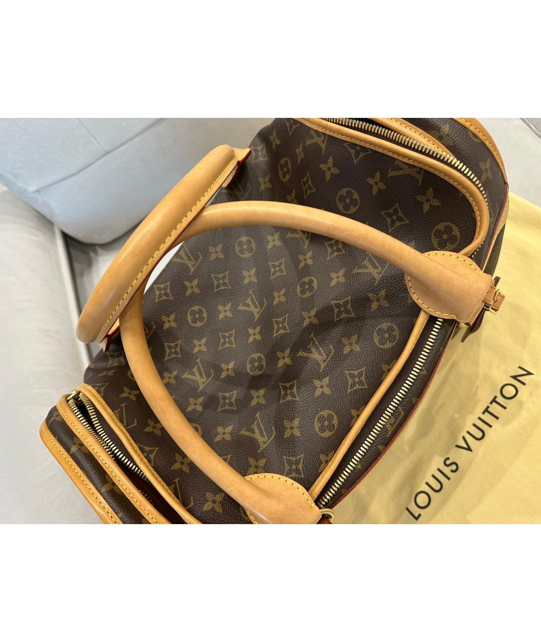 LOUIS VUITTON Коричневая кожаная дорожная/спортивная сумка, фото 7