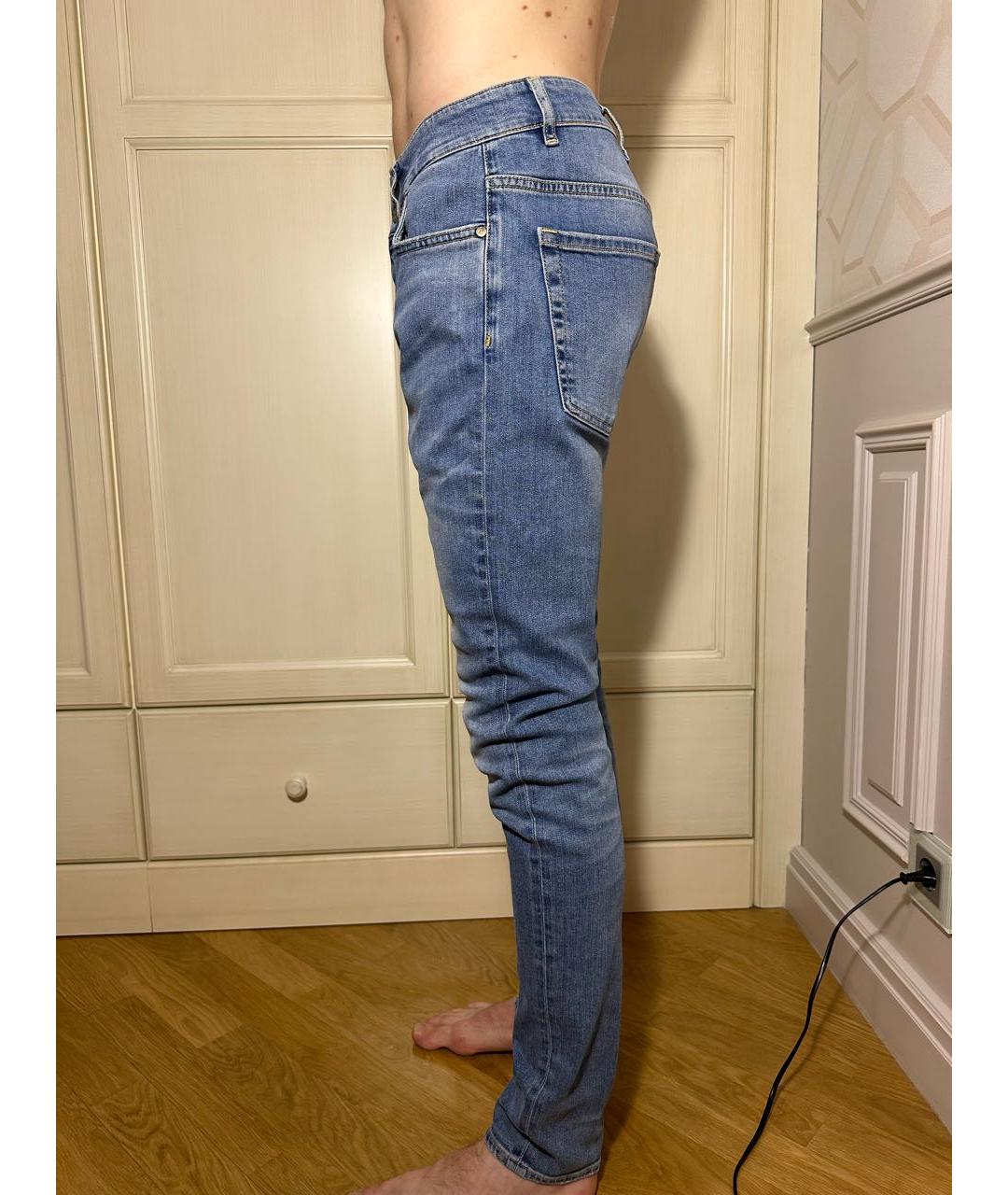 REPRESENT Голубые хлопко-эластановые джинсы скинни, фото 5
