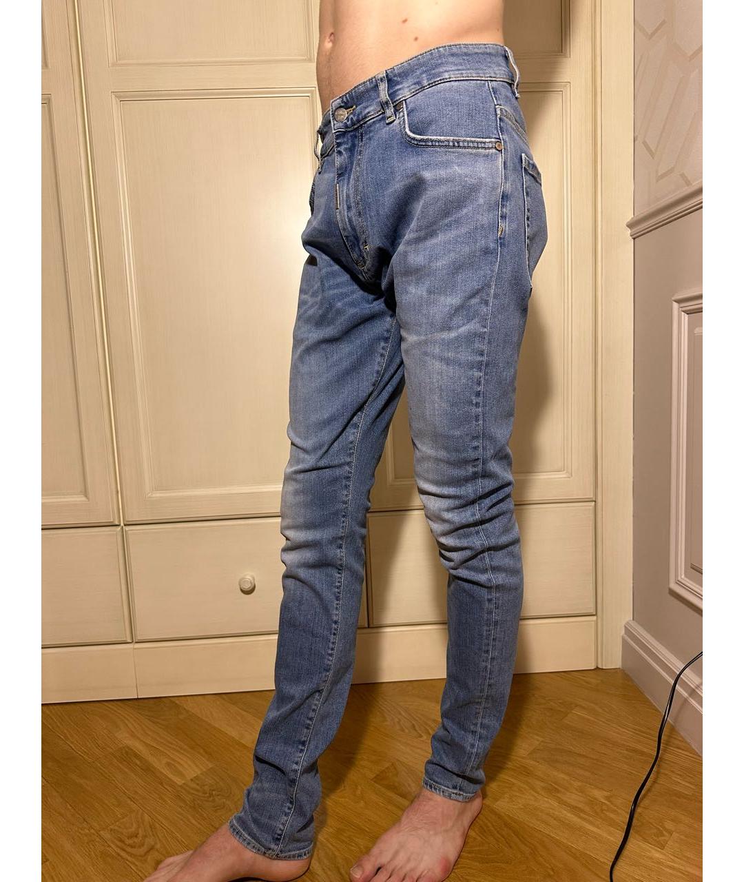 REPRESENT Голубые хлопко-эластановые джинсы скинни, фото 4