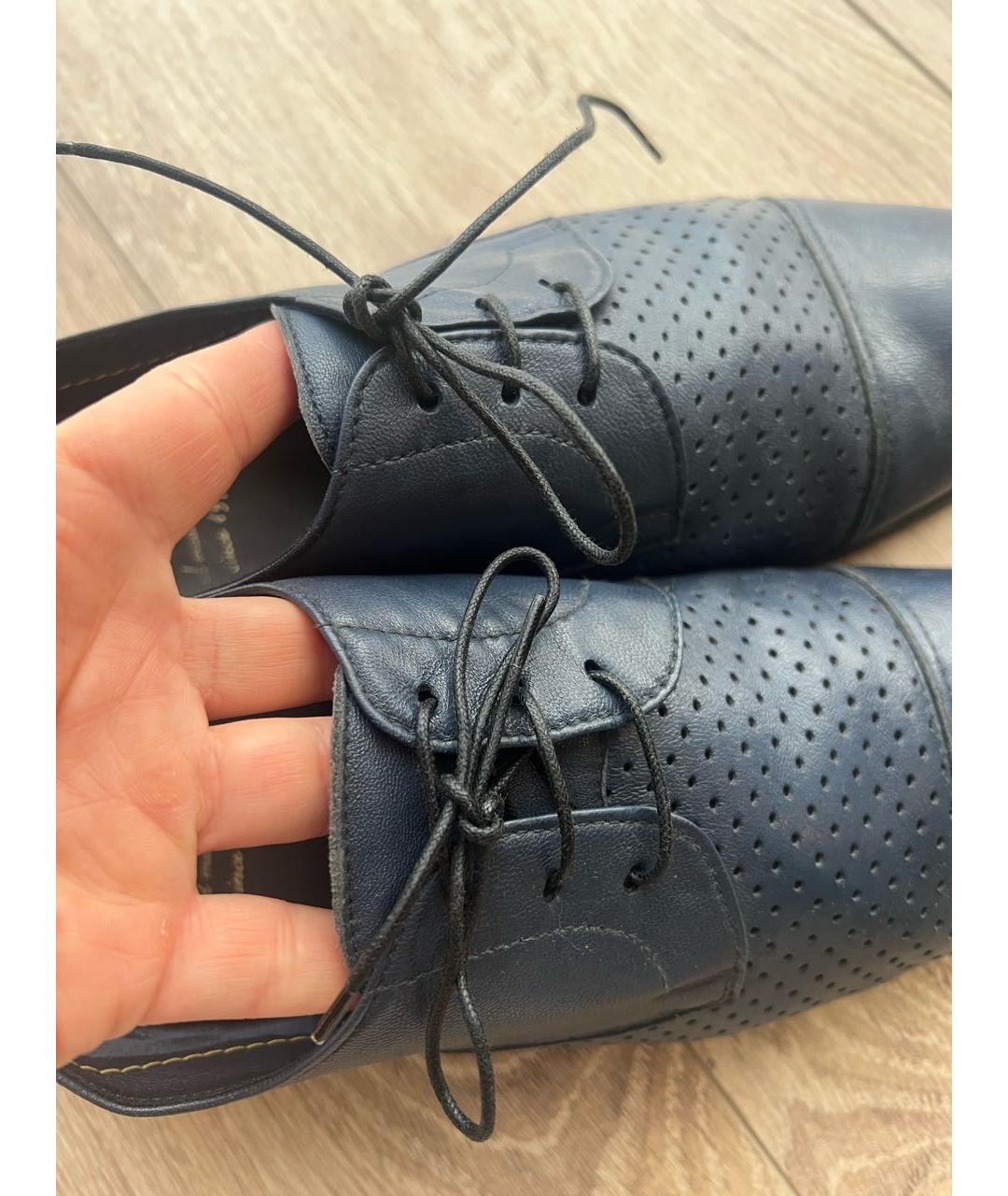 DOUCAL'S Темно-синие кожаные туфли, фото 5